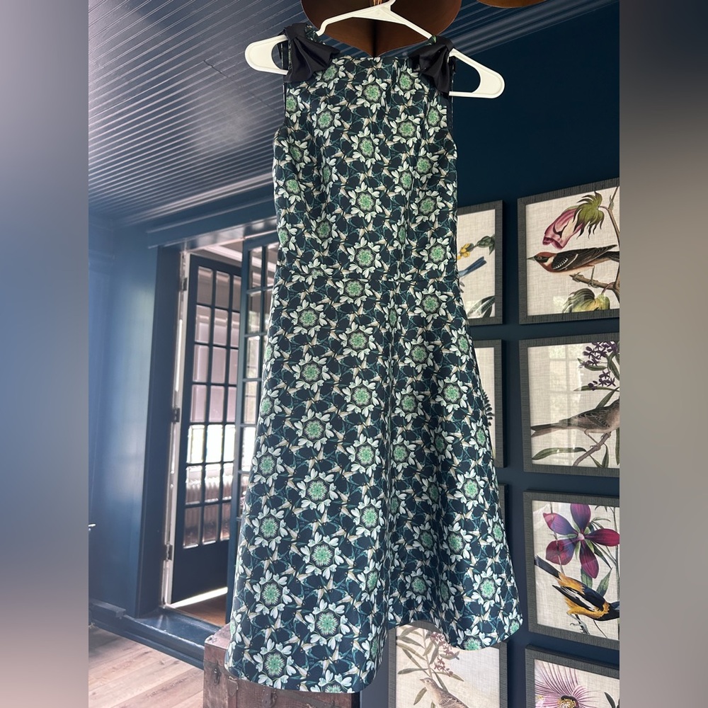 Ted Baker Black and Green Floral Midi Dress